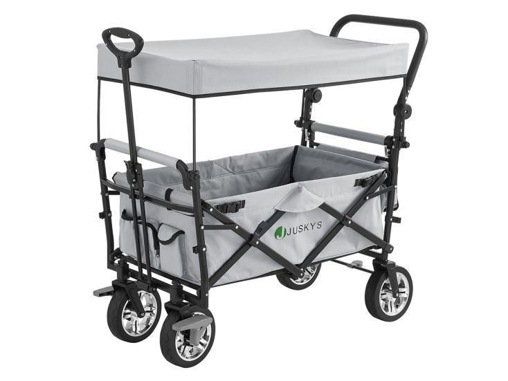 Juskys inklapbare bolderkar met dak - Lightgrey