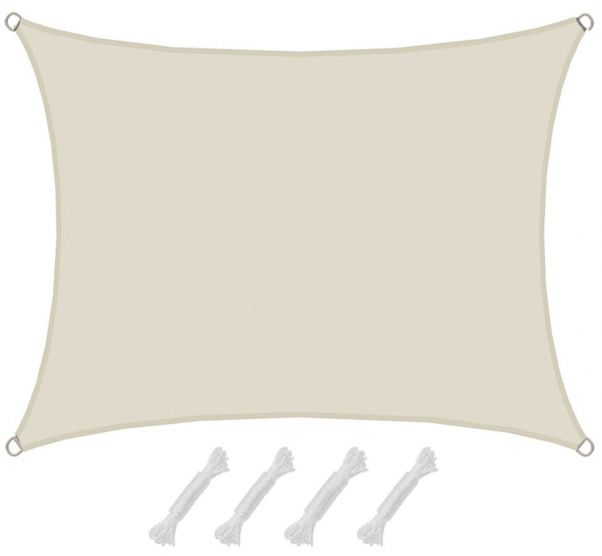 AMANKA 1,5x2m beige Polyester waterdicht schaduwdoek
