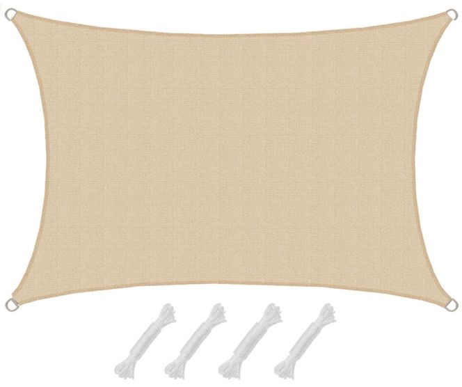 AMANKA 1x2m beige HDPE waterdoorlatend schaduwdoek