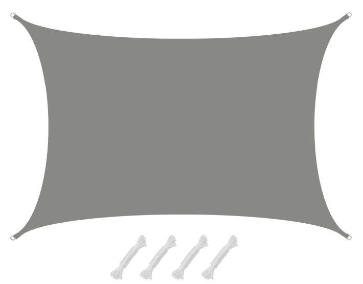 AMANKA 6x4m grijs Polyester waterdicht schaduwdoek