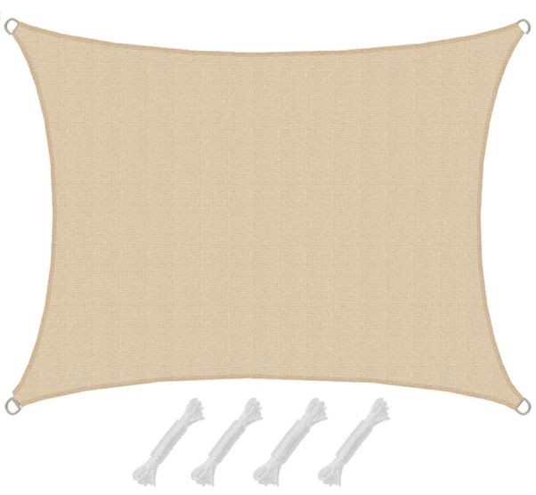AMANKA 1,5x2m beige HDPE waterdoorlatend schaduwdoek