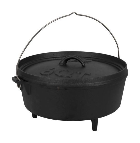 Bo-Camp Urban Outdoor Dutch Oven 6QT gietijzeren pan - Black