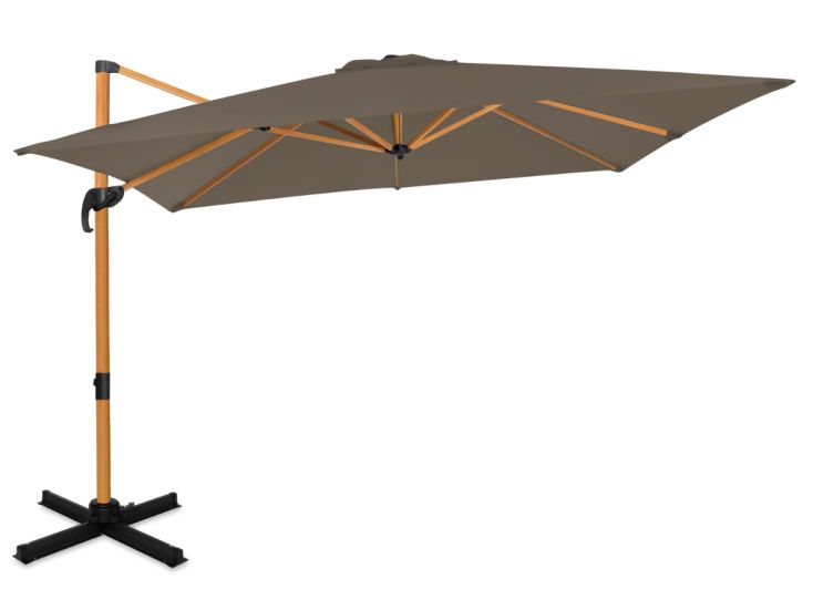 VONROC Premium Pisogne 300x300cm zweefparasol - Taupe