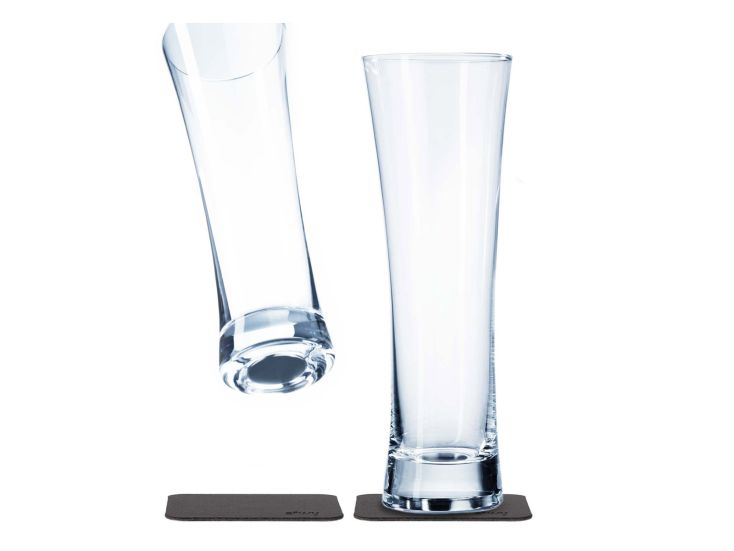 Silwy set van 2 magnetische kristallen bierglazen