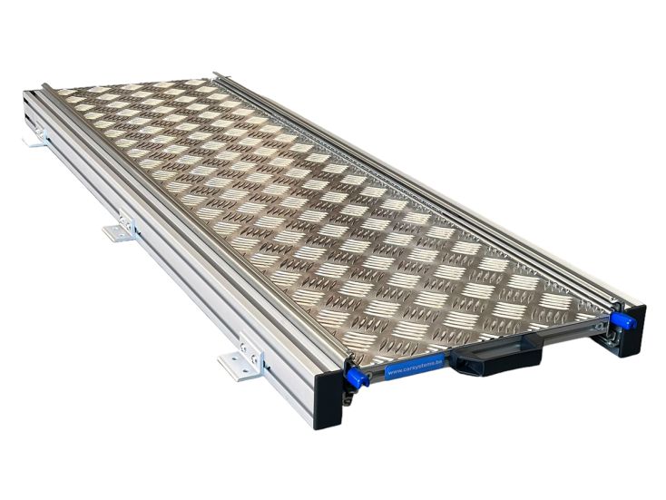 Aluminium 120x30 cm camper schuifframe met traanplaat