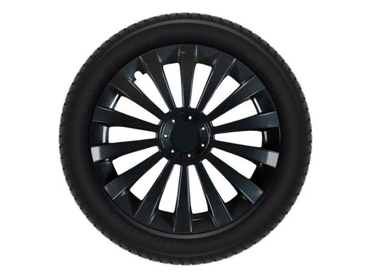 TCP 15" meridian black eco wieldoppen - set van 4