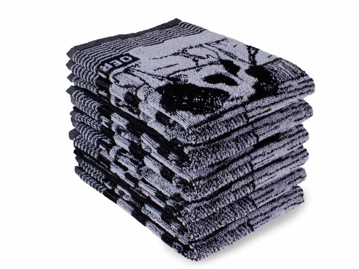 DoubleDry Koe 50 x 50 cm set van 6 keukendoeken - zwart