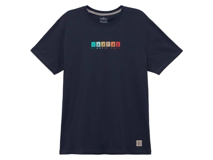 Van One Retrostripes Navy/Multi heren T-shirt