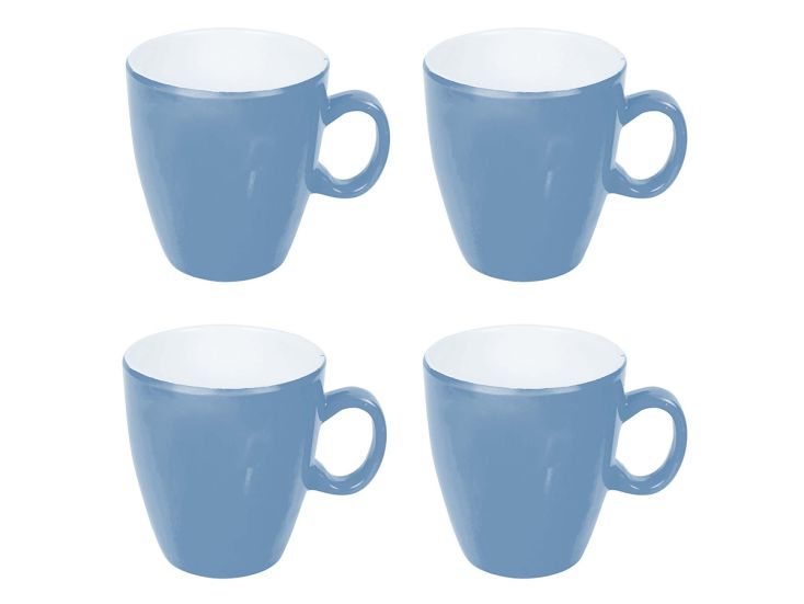 Bo-Camp Two-Tone set van 4 melamine mokken - Blue