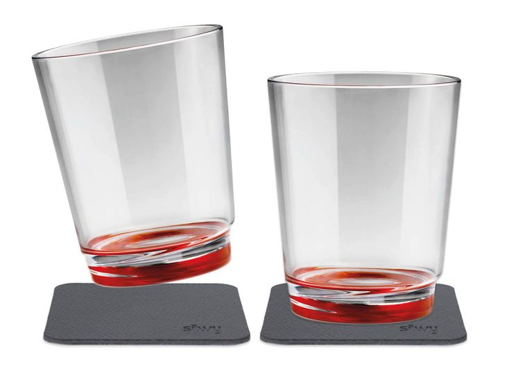 Silwy set van 2 Magnetische drinkbekers - Red