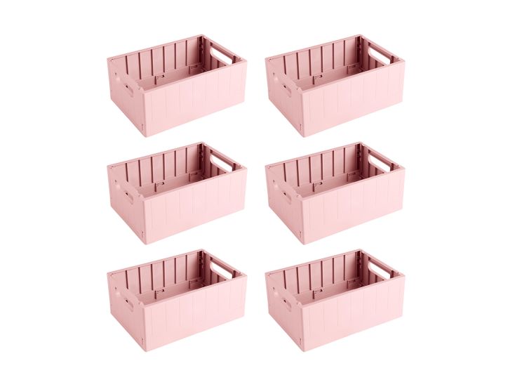 Sunware Sigma home 4,6 liter roze vouwkratten - set van 6