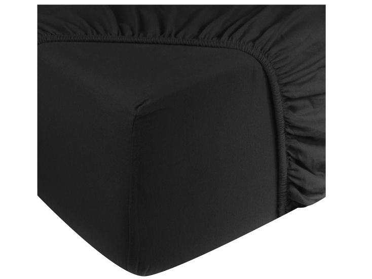 DoubleDry Jersey 180 x 200 cm hoeslaken - Black
