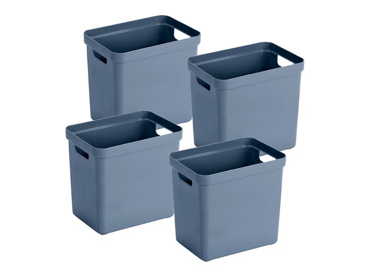 Sunware Sigma home set van 4 25L opbergbox - donkerblauw