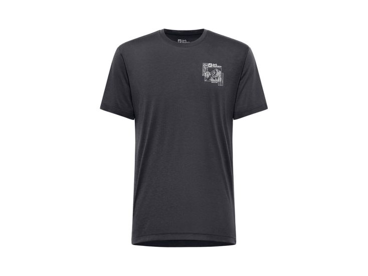 Jack Wolfskin Vonnan Graphic heren shirt - Phantom
