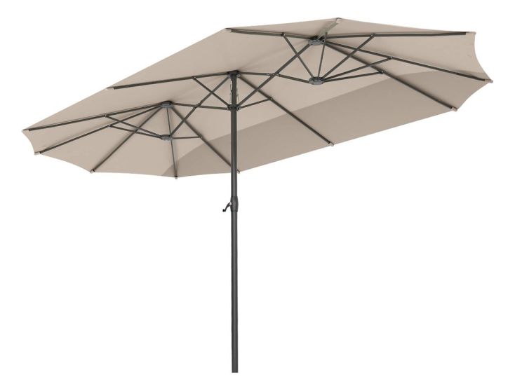 LifeGoods dubbele parasol - Taupe