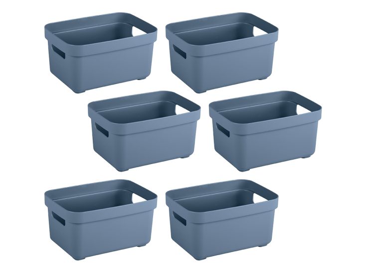 Sunware Sigma Home 2,5 liter set van 6 opbergboxen - Dark Blue