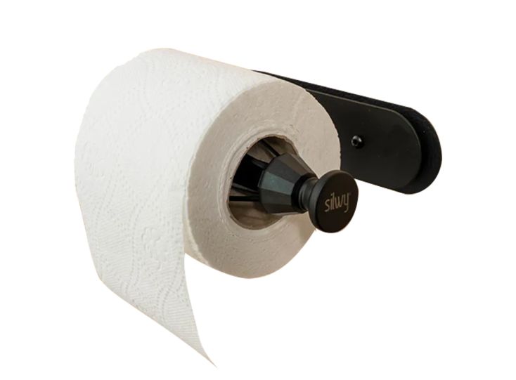 Silwy magnetische wc-rolhouder - black