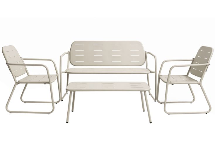 HEM 4-persoons stalen loungeset - Ecru