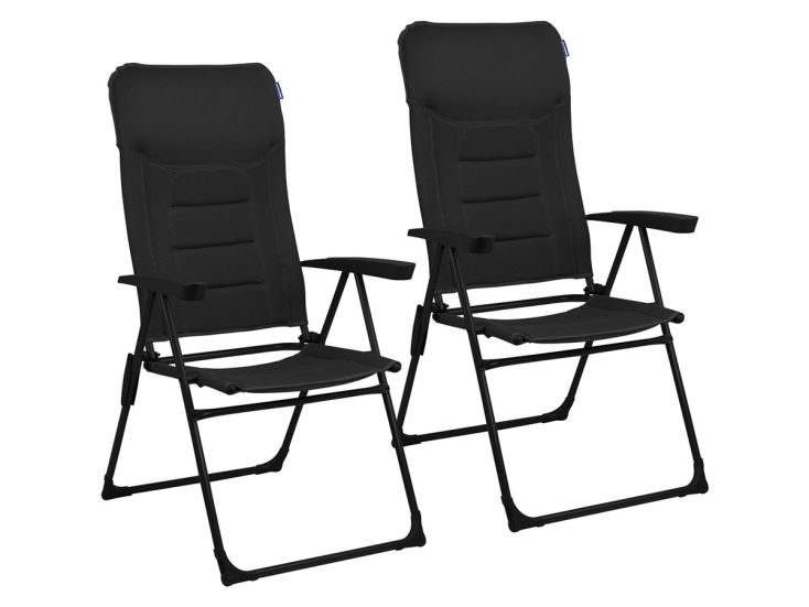TRVLMORE 7 standen black campingstoel - Set van 2