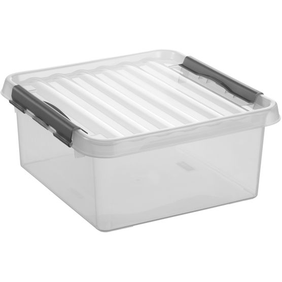 Sunware Q-line 18 liter transparant grijze opbergbox