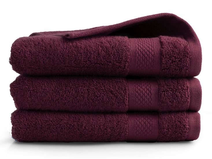 DoubleDry Hotel 70 x 140 cm set van 3 handdoeken - bordeaux