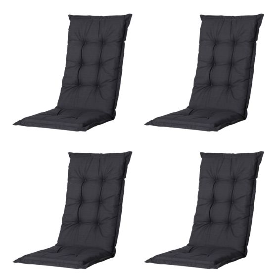 Madison Basic black Tuinstoelkussen - Set van 4