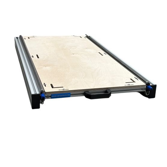 Aluminium schuifframe 80x60 cm met 9 mm multiplex vloerplaat