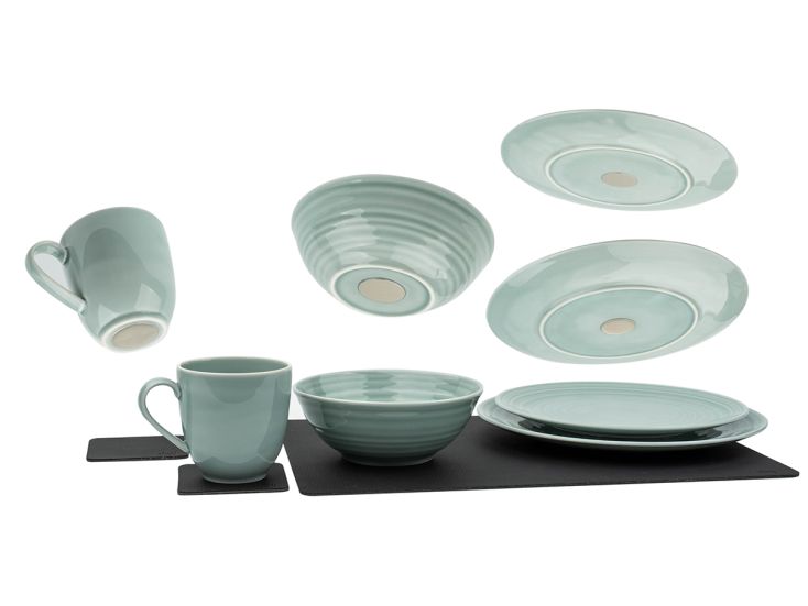 Silwy 11-delig magnetisch porseleinen serviesset - Cyan