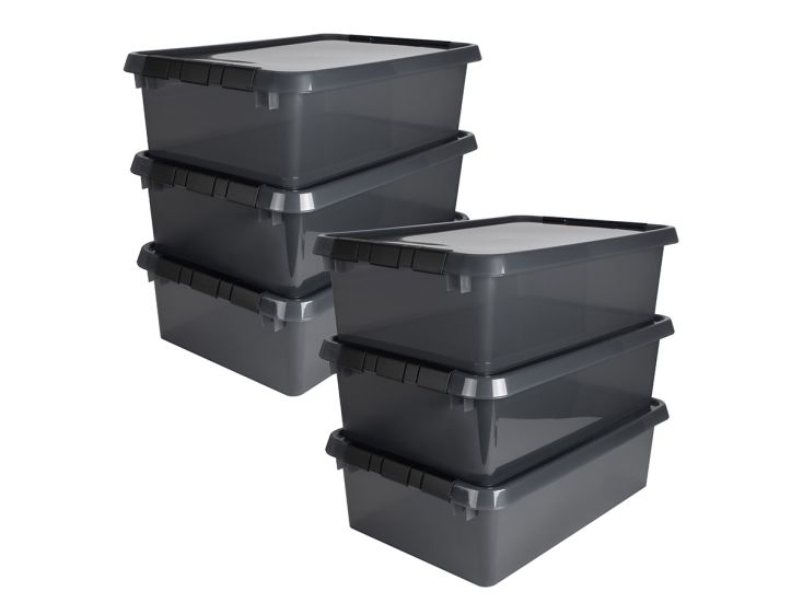 Sunware comfort Line set van 6 32L opbergbox - grijs
