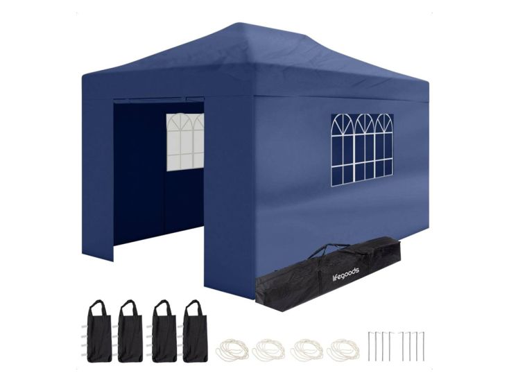 LifeGoods 3x4.5 m Zijwanden voor partytent - Dark Blue