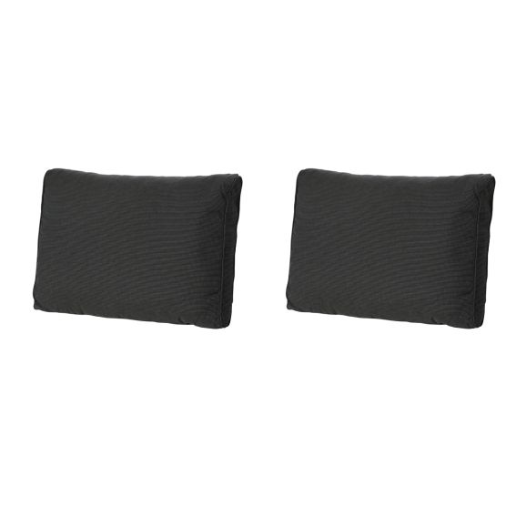 Madison Rib black Rugkussen - Set van 2