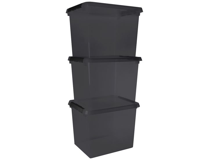 Sunware comfort Line set van 3 52L opbergbox - grijs