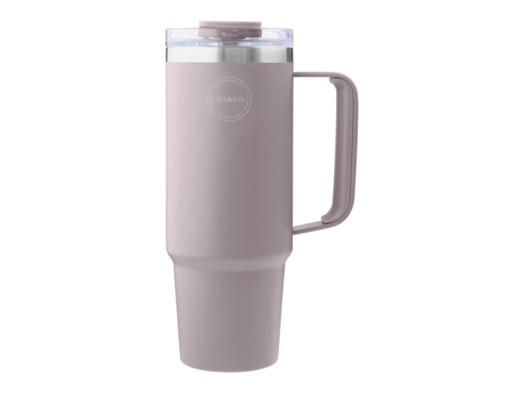 AYA&IDA 885 ml Thermosbeker met rietje - Lavendel