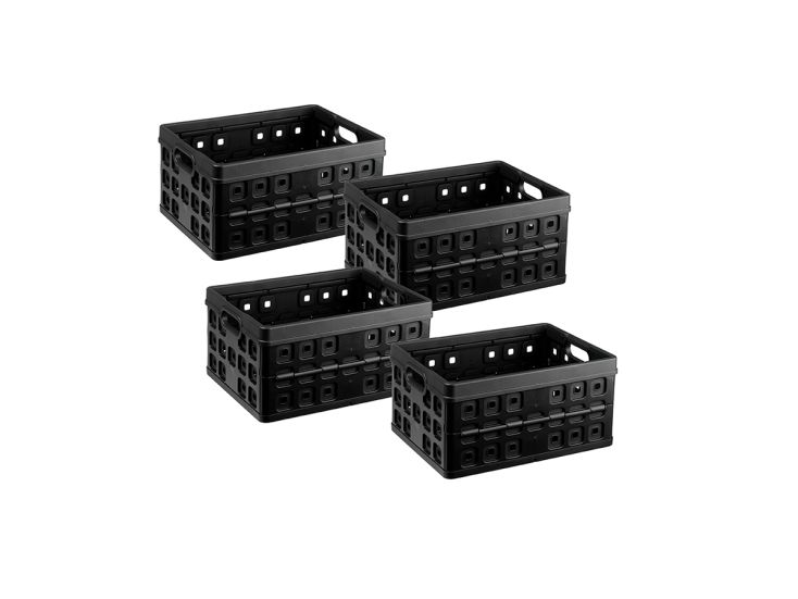 Sunware Square 32 liter Black vouwkrat - set van 4