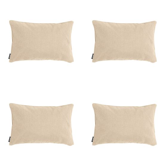 Madison Beige canvas eco+ Sierkussen - Set van 4