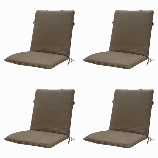 Madison Taupe canvas eco+ Stapelstoelkussen - Set van 4