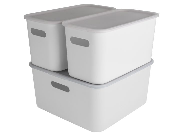 Sunware Sigma home set van 3 cube boxen met deksel - White