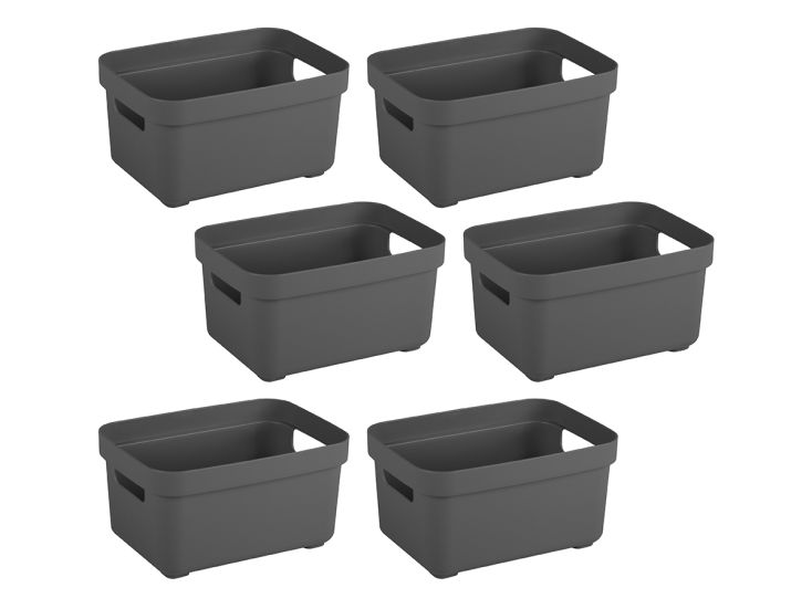 Sunware Sigma Home 2,5 liter set van 6 opbergboxen - Anthracite