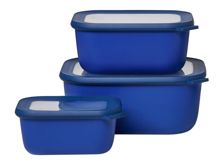 Mepal Cirqula 3-delig rechthoekige XL vershouddozen - Night Blue