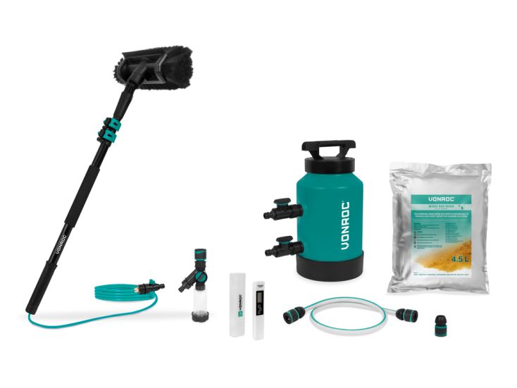 VONROC 1,8m telescopische wasborstelset met DI-Puurwaterfilter