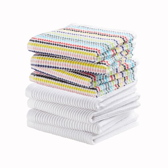 DDDDD set van 4 basic en 4 classic vaatdoeken - White