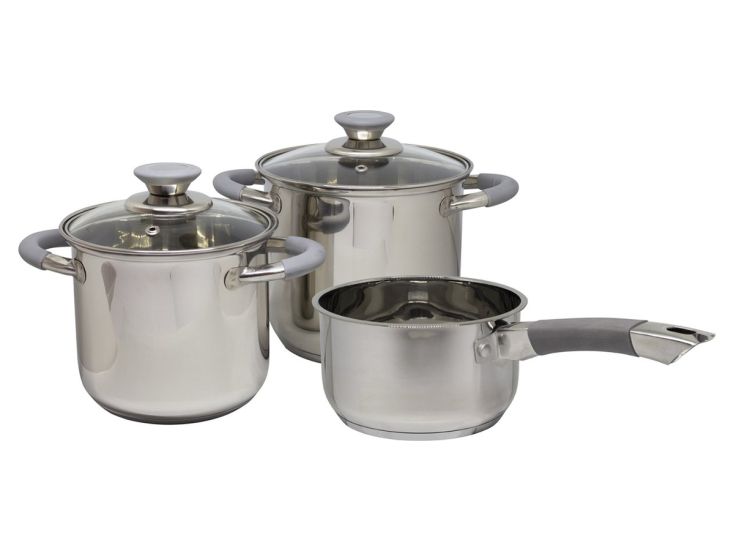 Eurotrail Dunbar RVS 3-delige pannenset met sauce pan