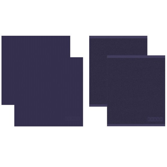 DDDDD Logo set van 2 thee- en 2 keukendoeken - Dark Blue