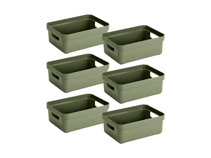 Sunware Sigma home 9 liter Green opbergbox - Set van 6