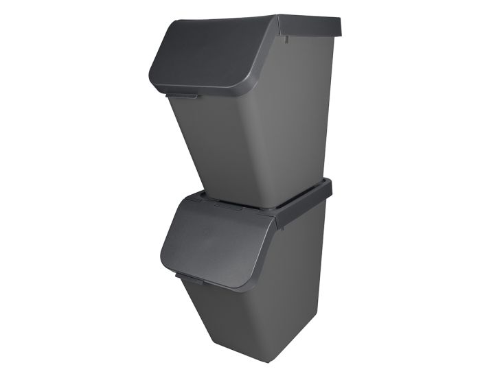 Sunware Sigma home 40 liter set van 2 prullenbakken - Anthracite