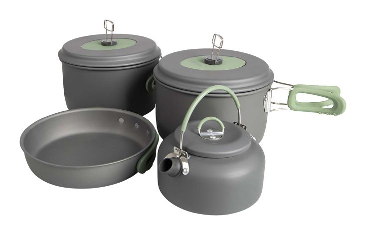 Bo-Camp Explorer XL 4-delige pannenset met theeketel