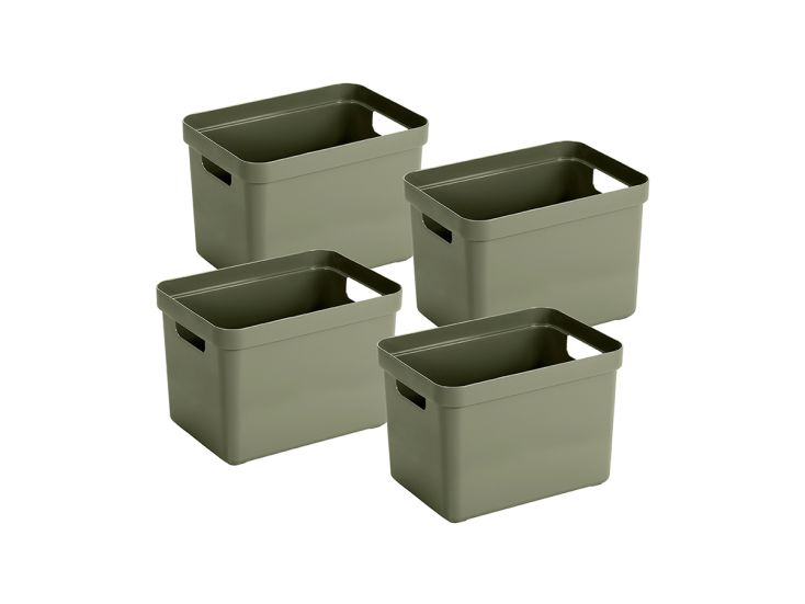 Sunware Sigma home 18 liter darkgreen opbergbox - set van 4