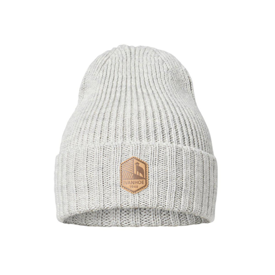 Ivanhoe Ipsum rib gebreide wollen muts - Light Silver
