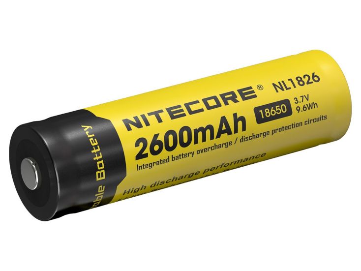 Nitecore NL1826 Oplaadbare 18650 Li-Ion batterij - 2600mAh