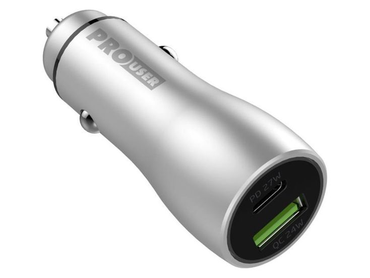 Pro User 48 Watt USB autolader - Silver